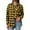 BA-Yellow, variant on BiZtdJrK Plaid Shirts for Women Long Sleeve Button Down Lapel Coat Casual Lapel Shacket Jacket with Pocket Work Tops, Black, L