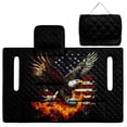 thumbnail image 3 of SEANATIVE Foldable Golf Cart Seat Cover, Easy to Carry, Portable Golf Cart Towel Blanket for 2-Person Seats, Fit for EZGO TXT/RXV, Club Car DS, Eagle American Flag Fire Pattern Patriotic Decor, 3 of 7