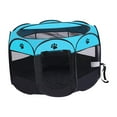 thumbnail image 1 of Corralito plegable ligero para mascotas, corralito de ejercicio de malla transpirable suave, perrera Oxford Azul negro jinwen Parque infantil plegable, 1 of 8