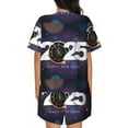 thumbnail image 6 of Balery 2025 Happy New Year 4 Pattern Womens Pajama Sets 2 Piece Soft Short Sleeve Top and Shorts Sleepwear Round Neck Pjs Lounge Set with Pockets-4X-Large, 6 of 7