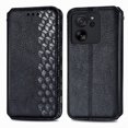 thumbnail image 2 of For Xiaomi 13T / 13T Pro Cubic Grid Pressed Magnetic Leather Phone Case(Black), iPhone 13 Pro Max, 2 of 8