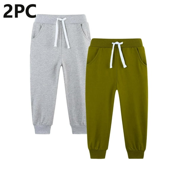 Sentuca 2PC Boys Sweatpants for Kids Size 5-14 Years, Casual Sports Sweatpants Elastic Bottom Drawstring Joggers Pants