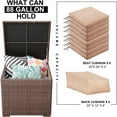 thumbnail image 3 of JOIVI Outdoor Storage Box, 88-Gallon Patio Rattan Storage Deck Box with Hinged Lid, Weather-resistant PE Wicker Container for Patio Cushions, Gardening Tools and Pool Toys, Brown, 3 of 7