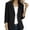 Black, variant on 2026 Summer Women’s Linen Blazer Jacket - Lightweight Breathable 3/4 Stretchy Ruched Sleeve Casual Work with Pocket,Beige Women's S-XXL