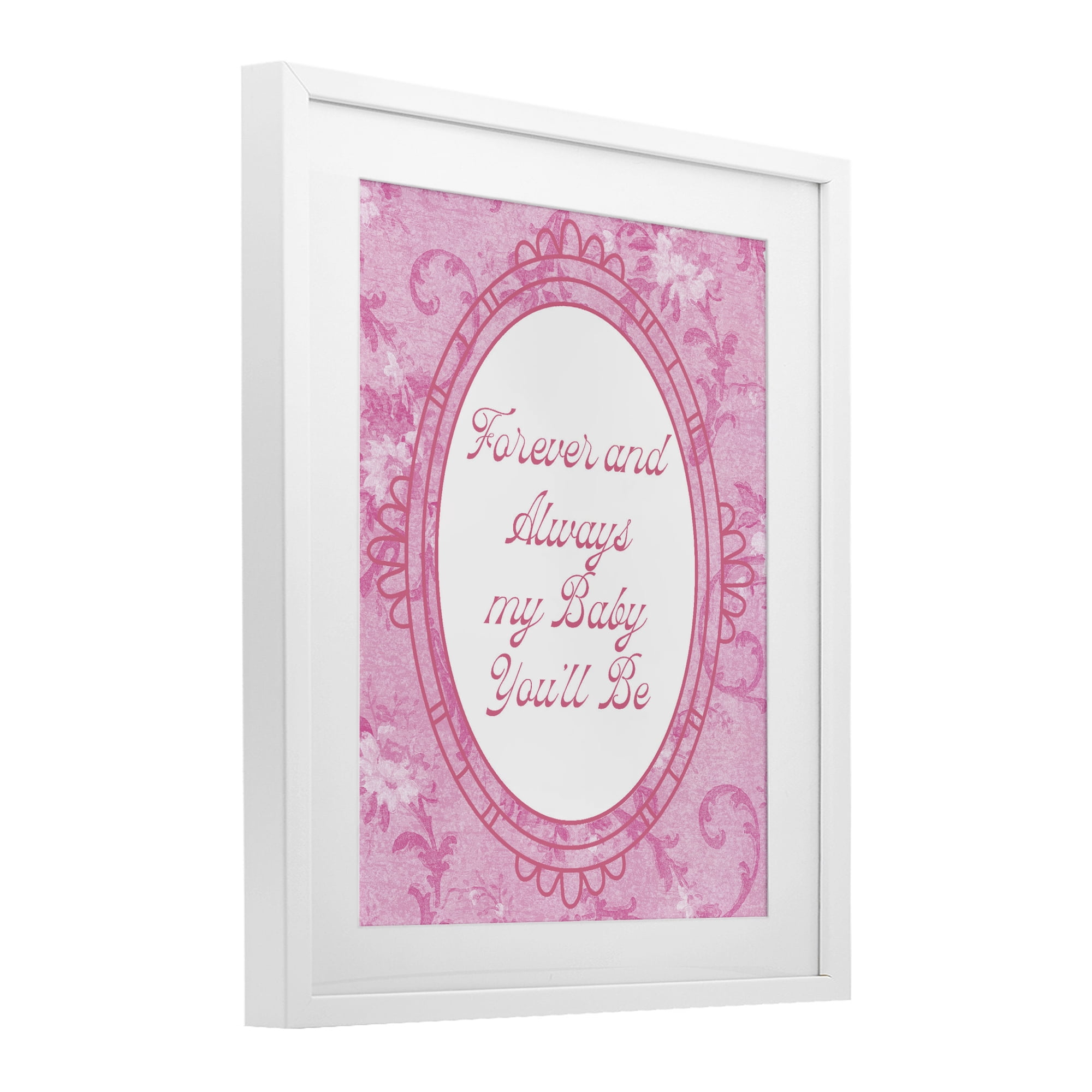 Stupell Industries Forever & Always My Baby White Framed Print Under Glass, design by Lil' Rue