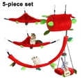 thumbnail image 1 of 5 unids/set hamaca para hámster animales pequeños colgando cama cálida casa jaula nido accesorios jaula juguete hoja colgante túnel y columpio planeador hámster jugando durmiendo, 1 of 8