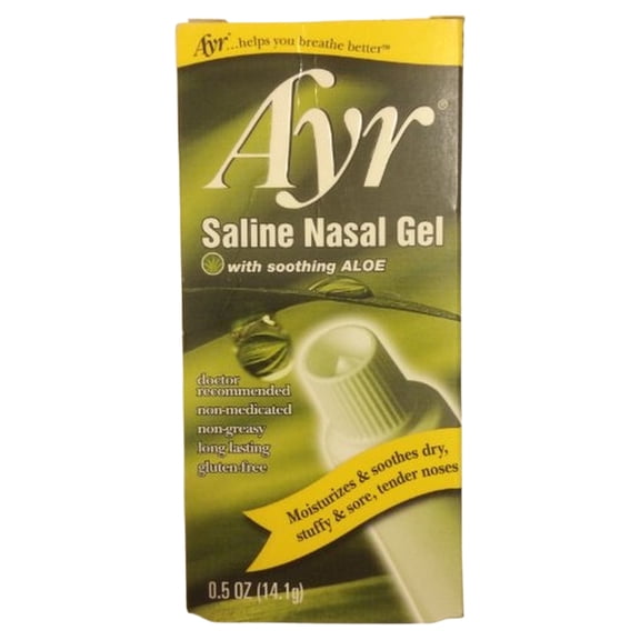 Ayr Saline Nasal Gel, With Soothing Aloe, 0.5 Ounce Tube 6 Pack