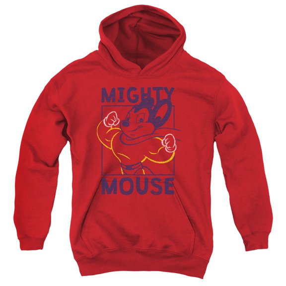 Mighy Mouse Break The Box Youth Pullover Hoodie Sweatshirt Red