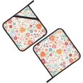 thumbnail image 3 of SKQIT Colorful Embroidery Style Flower Print Pot Holders Set of 2, Kitchen Heat Resistant Potholder for Microwave Cooking Baking Oven End Dishes and BBQ, 3 of 8
