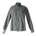 thumbnail image 4 of HOWPAY Plaid Shirts for Women Button down Long Sleeve Classic Collared Casual Shackets Loose Fit Business Stretch Oversized Fall Outfits Black L, 4 of 5
