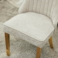 thumbnail image 4 of Dining Chairs Set of 2, Upholstered Chenille Accent Chairs with 4 Gold Legs and High Back, Mid Century Modern Chairs for Kitchen, Living Room, Beige, 4 of 6