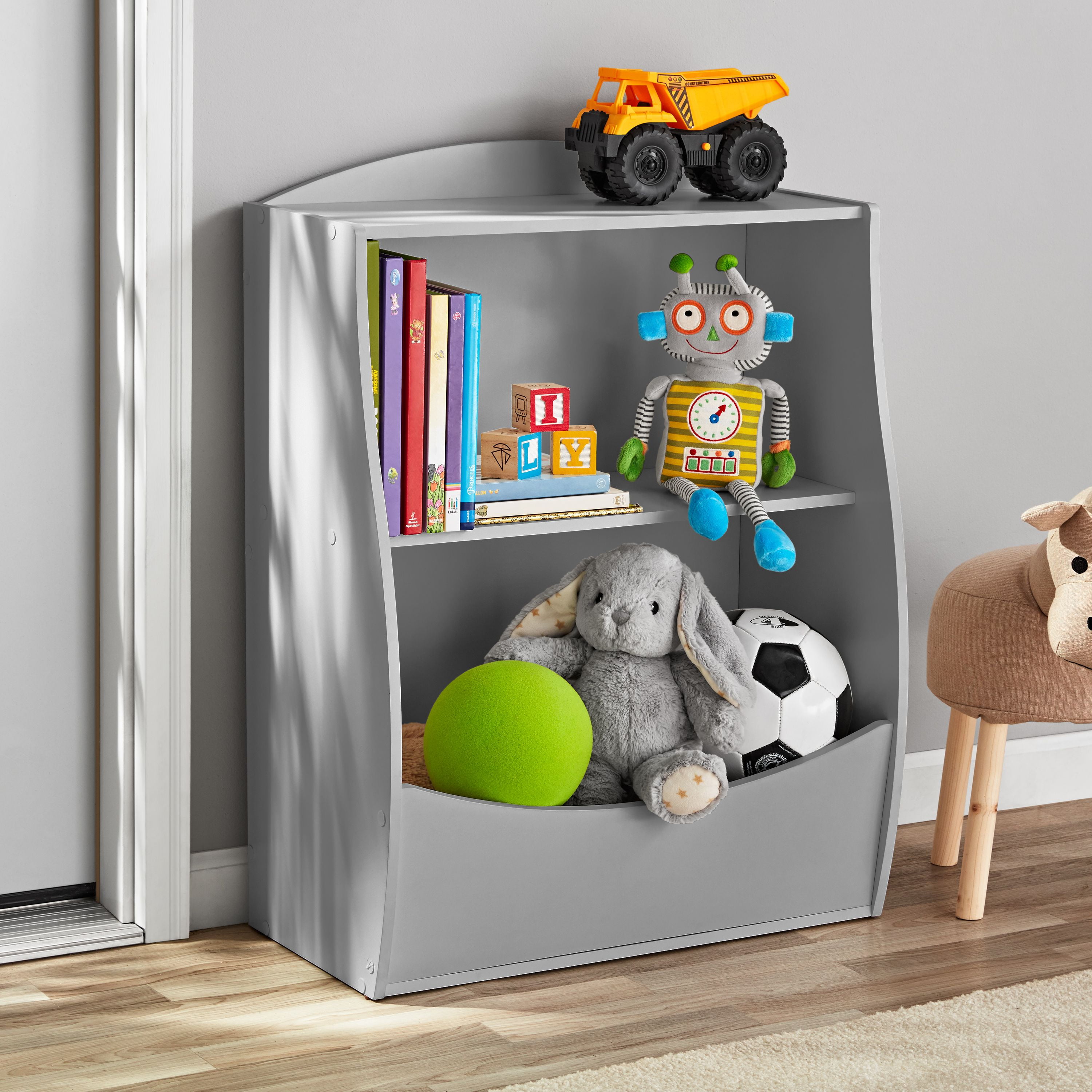 Your Zone Kids Bin Storage And Book, Toy Storage Bin Bookcase