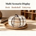 thumbnail image 4 of Fall Fabric Pumpkins Decor,Vintage Plaid Fabric Pumpkins Autumn Decor,Rustic Farmhouse Pumpkins for Mantel Table, Thanksgiving Halloween Autumn Home,Beige, 4 of 7