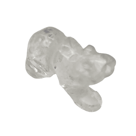 Quartz Hand Carved Bear Figurine/Worry bead | 13x18x9mm | Clear | 1 Figurine