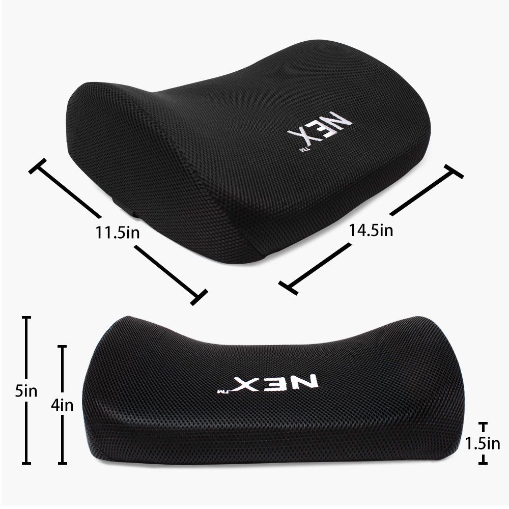 NEX Back Support for Chair Cushion, Memory Foam Back Pillow, Lumbar Support