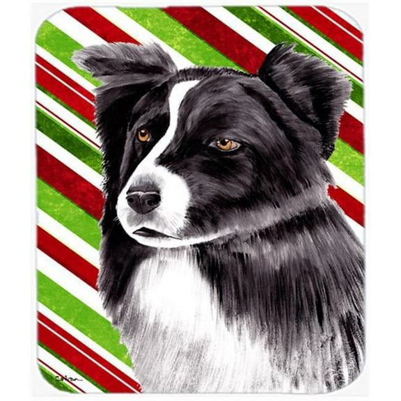 Border Collie Candy Cane Holiday Christmas Mouse Pad