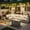 Beige, variant on Ovios 7 Pieces Patio Furniture Conversation Set, Wicker Rattan Outdoor Sectional Sofa with Fire Pit Table and Smart Lighted Table, Black