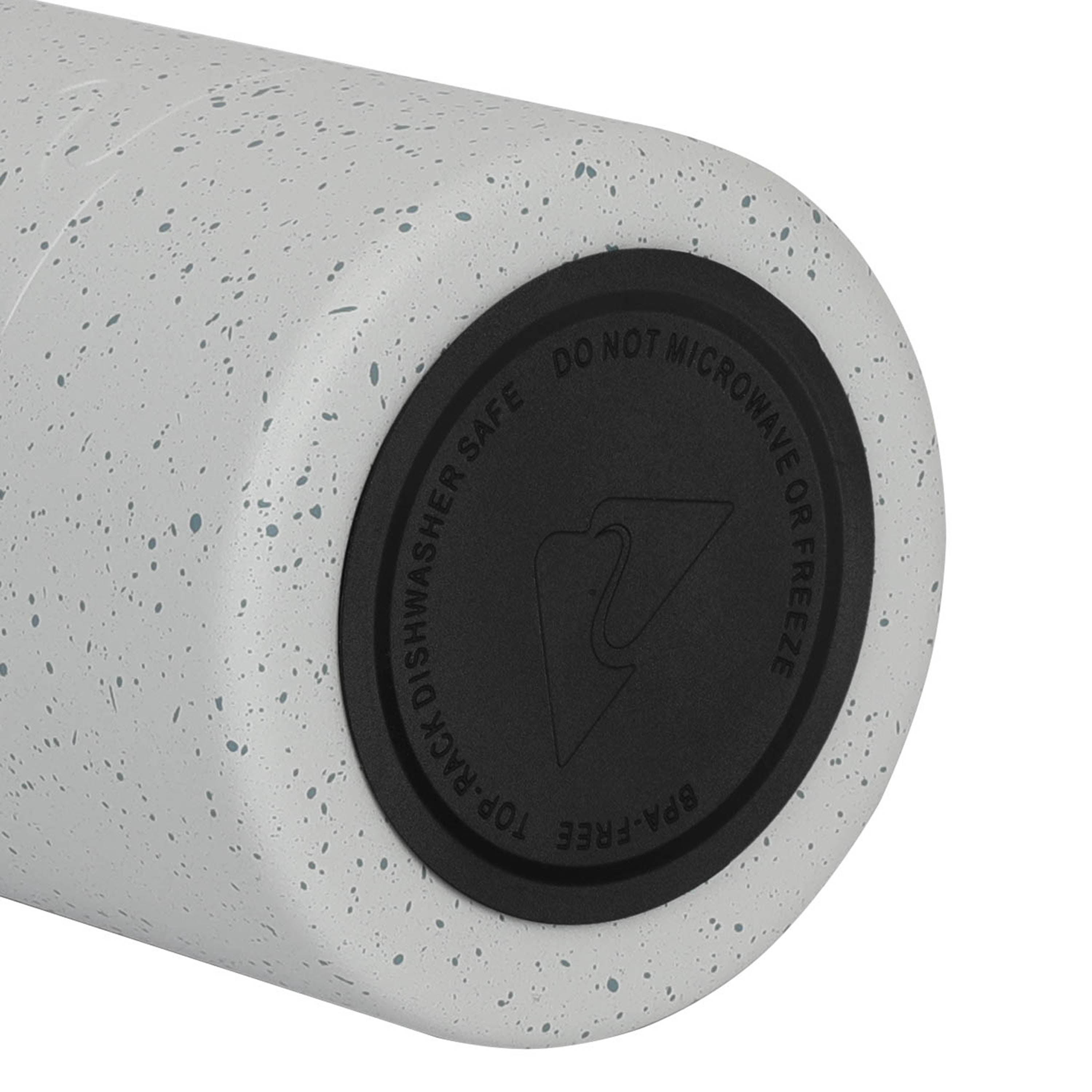 Ozark Trail 24 oz Stainless Steel Water Bottle, White Speckled Design, Loop Carry Handle