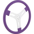 thumbnail image 2 of 15 Purple Rubber Cushioned Alum 3-Spoke Steering Wheel, Flat, 2 of 7