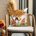 thumbnail image 4 of DaShan Fall Thanksgiving Throw Pillow Covers 16x16 Set of 2,Gnomes Pumpkins Linen Pillows Case for Bedroom Sofa Couch, 4 of 6