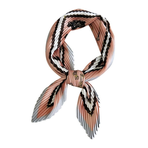 Bufanda pequeña plisada de lino y algodón para mujer, bufanda de seda, decoración para el cuello, bufanda pequeña para la cabeza.