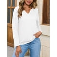 thumbnail image 5 of Womens Long Sleeve T-Shirts Casual V Neck Loose Fit Shirts 2025 Fall Lightweight Basic Tees, 5 of 6