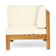 thumbnail image 4 of Noble House Brava Wood 5 Seater Sectional Sofa Set with Cushions Teak/Beige, 4 of 9