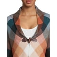 thumbnail image 4 of Time and Tru Women's Plaid Ruana with Toggle Closure, Sizes S/M-L-XL, 4 of 5