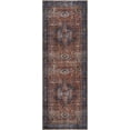 thumbnail image 4 of Bloom Rugs Washable Non-Slip 7 ft Runner - Terracotta / Blue Traditional Oriental Runner for Entryway, Hallway, Bathroom, and Kitchen - Exact size: 2.5' x 7', 4 of 10