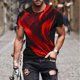 thumbnail image 2 of Camisetas de Manga Larga para Hombres Imprimir Fallow Cuello Redondo Camiseta, Moda Casual Manga Corta Mezcla de Algodón/Lino, 2 of 9