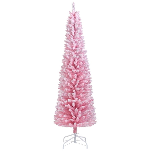GVN 6ft Artificial Christmas Trees with 460 Branch Tips and Folding Metal Stand, Xmas Decoration Tree for Indoor, Outdoor, Holiday Decor, Pink