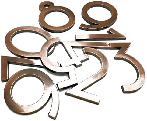 20 Pack Mailbox Numbers 0-9, 2.76 Inch High, Door Address Numbers Stickers for Apartment, House, Room, Office, Cars, Trucks, Bronze Plating Process Number Sign