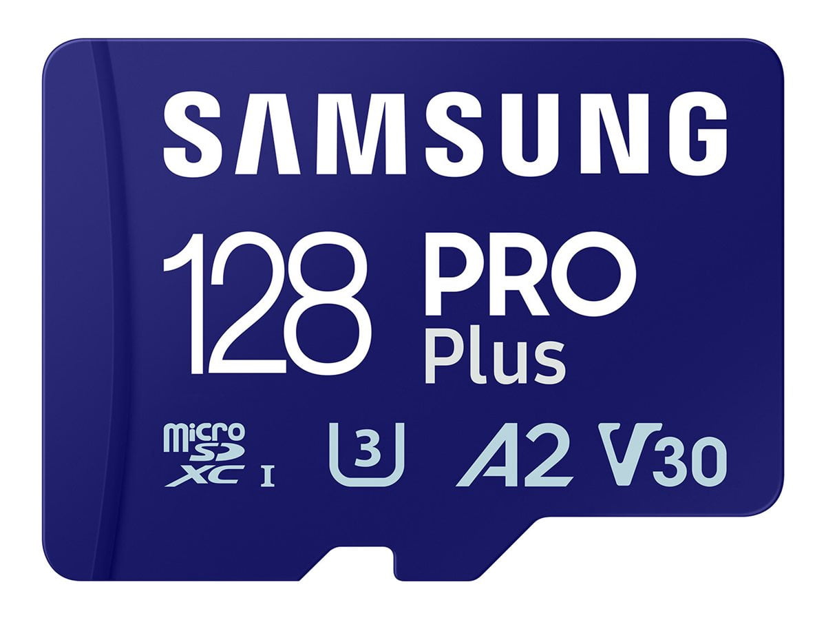 Samsung PRO Plus MB-MD128SB - Flash memory card - 128 GB - A2 / Video Class V30 / UHS-I U3 / Class10 - microSDXC UHS-I