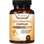 Resveratrol 1800mg Per Serving - Potent Antioxidants for Immune Support - Extra Strength Trans-Resveratrol Supplement Supports Healthy Aging & Heart Health - from Natural Polygonum Root - 60 Capsules