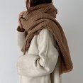 thumbnail image 5 of uvwlwu Scarf for Women, Women Autumn Winter Classic Plaid Tassel Scarf Warm Soft Knit Large Blanket Wrap Shawl Fashion Accessory(Brown,One Size), 5 of 6