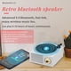 thumbnail image 4 of Altavoz inalámbrico Mini altavoz Bluetooth retro con forma de disco de vinilo atómico, reproductor de música giratorio portátil con mejora de graves, compatible con tarjeta TF/control de perilla AUX, 4 of 5