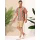 thumbnail image 4 of INSPIRE CHIC Camisa de verano con estampado de rayas arcoíris para hombre, camisas de manga corta con botones arcoíris XL, 4 of 6