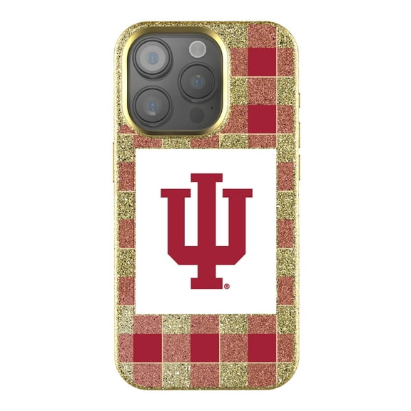 Keyscaper Indiana Hoosiers Plaid Bling iPhone Case