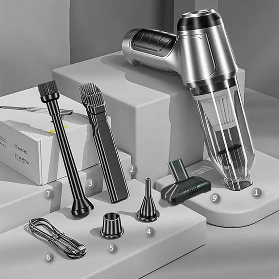 9000PA Handheld Vacuum Cleaner  2in1 Portable Vacuum & Blower for Car  Home  Quick Cleaning