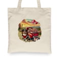 thumbnail image 2 of Be My Valentine's Miniature American Shepherd Truck Full of Love Flower Balloon Canvas Tote Bag MAS Dog Lover Gifts Reusable Shopping Grocery Bag - 02029, 2 of 5
