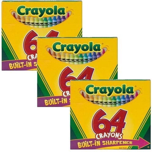 Crayola Crayons w/Built In Sharpener 64/Pkg 52-064D; 3 Items/Order