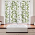 thumbnail image 2 of Ambesonne Botanical Kitchen Curtains, Pea Plant Leaves Drawing, 55"x45", Pale Olive Green and White, 2 of 3