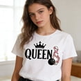 thumbnail image 3 of Bowling T-Shirt for Women Funny Cute Queen Couples Bowler Gift T-Shirt Short Sleeve Tees for Valentine's Day Women Bowling Enthusiasts, 3 of 4