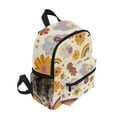 thumbnail image 2 of FORMRS School Backpack with Front Zippered Pocket 12" Student Travel Daypack, Beige Retro Rainbow, 2 of 6