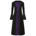 thumbnail image 5 of Zaldita Kids Girls Medieval Maiden Princess Dress-up Bell Sleeve Maxi Dress Party Gown Purple 10, 5 of 7