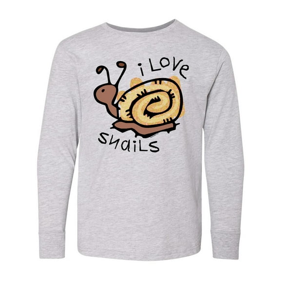 Inktastic I Love Snails Long Sleeve Youth T-Shirt