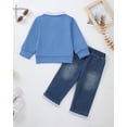 thumbnail image 7 of Toddler Baby Boy Clothes 2T Boys Fall Winter Outfits 3T Boys Long Sleeve Lapel Top Jeans Pants 2PCS Clothing Set Blue, 7 of 7