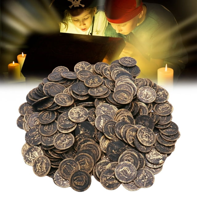 100PCS The Children Pirate Treasure Toys Treasure Hunting Game Props Durable Reusable Simulation Coin