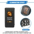 thumbnail image 3 of 2 Pcs 5 Pin Car Interior Backup Light Switch LED Light 20A/12V 10A/24V SPST on Off Universal Orange, 3 of 6