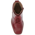 thumbnail image 5 of Journee Womens Kalindi Lace Up and Zip Entry Square Toe Booties, Widths Available, 5 of 10